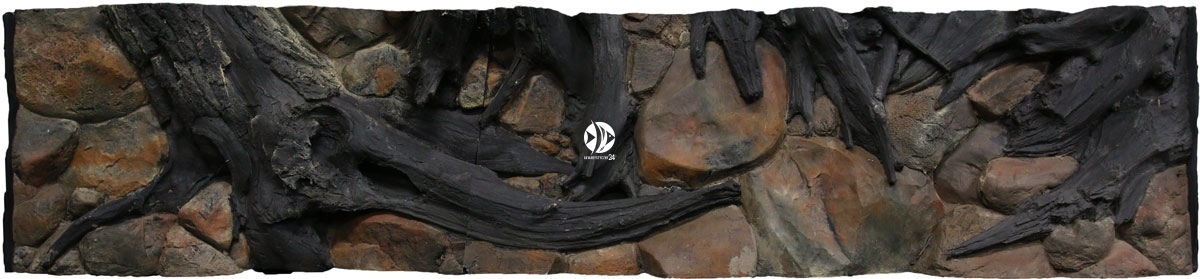 ATG Tło Amazonka (AM50x30) - Tło do akwarium z motywami korzeni i skał, imitujące biotop Amazonii.
