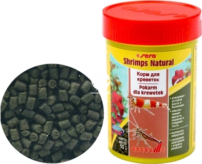 SERA Shrimps Natural 100ml (00554) - Tonący pokarm dla krewetek akwariowych.