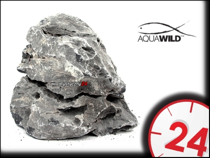 AQUAWILD DARK STONE 1kg - Piękne ciemne skały do akwarium roślinnego i dekoracyjnego
