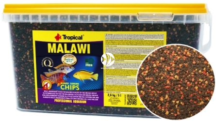 TROPICAL Malawi Chips 5L/2,6kg (60728) - Pokarm w formie chipsów dla pielęgnic, pyszczaków mbuna z jeziora Malawi