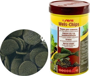 SERA Wels-Chips (00510) - Specjalny pokarm dla ryb akwariowych zwłaszcza glonojadów i sumików