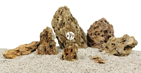 Zestaw Skał do Akwarium Roślinnego 80cm (nr. 16) - Zawiera skały premium dragon stone o wymiarach: 5 - 15cm (3kg), 15 - 25cm (8kg), powyżej 25cm (4kg)
