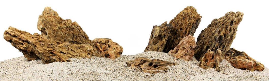 Zestaw Skał do Akwarium Roślinnego 150cm (nr. 20) - Zawiera skały premium dragon stone o wymiarach: 5 - 15cm (3kg), 15 - 25cm (10kg), powyżej 25cm (22kg)