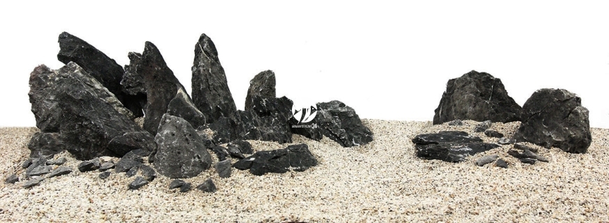 Zestaw Skał do Akwarium Roślinnego 90cm (nr. 23) - Zawiera- skały namasu stone o wymiarach: 5 - 10cm (2kg), 10 - 20cm (10kg), 25 40cm (8kg)