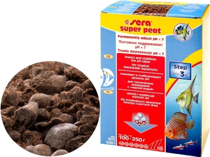 SERA Super Peat 500g (08410) - Wkład do filtra do akwarium wprowadzający związki humusowe