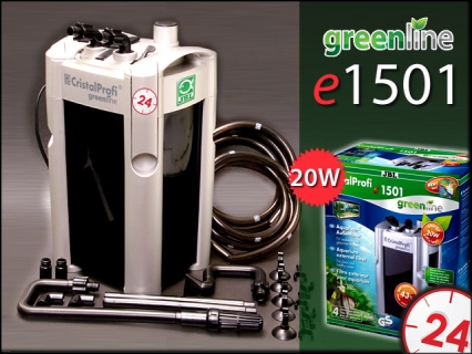 JBL CRISTALPROFI GREENLINE e1501 (60212) - Energooszczędny filtr zewnętrzny do akwarium 160-600l