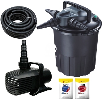 AQUA NOVA Zestaw do filtracji oczka z wodospadem 9000-15000l ECO - Zawiera: filtr ciśnieniowy, pompa, wąż spiralny
