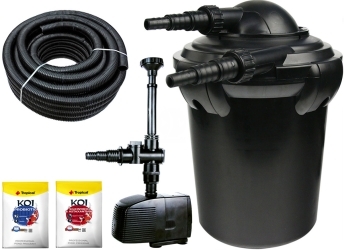 AQUA NOVA Zestaw do filtracji oczka z wodospadem 500-2000l ECO - Zawiera: filtr ciśnieniowy, pompa, wąż spiralny