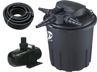 Zestaw do filtracji oczka 6000-12000l ECO - Zawiera: filtr ciśnieniowy, pompa, wąż spiralny