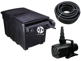 Zestaw do filtracji oczka 12000-25000l ECO BIO - Zawiera: filtr przelewowy, pompa, wąż spiralny