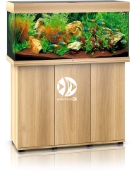JUWEL Rio 180 LED Jasne drewno (dąb) + Szafka - Zawiera: Wyposażone akwarium z oświetleniem LED, szafka