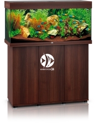 JUWEL Rio 180 LED Ciemne drewno + Szafka - Zawiera: Wyposażone akwarium z oświetleniem LED, szafka