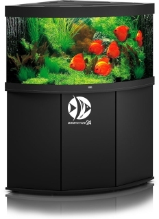 JUWEL Trigon 350 LED (2x belka) Czarny + Szafka - Zawiera: Wyposażone akwarium z oświetleniem LED, szafka