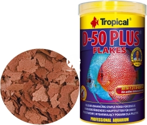 TROPICAL D-50 Plus Flakes - Wysokobiałkowy, wybarwiający pokarm płatkowany dla paletek