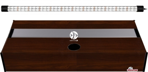 DIVERSA Pokrywa Platino LED 60x30cm (1x12W) (117999) - Aluminiowa obudowa z oświetleniem LED Orzech