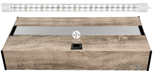 DIVERSA Pokrywa Platino LED 80x35cm (1x15W) (118021) - Aluminiowa obudowa z oświetleniem LED Dąb truflowy