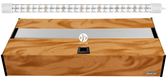 DIVERSA Pokrywa Platino LED 80x35cm (1x15W) (118021) - Aluminiowa obudowa z oświetleniem LED Wiśnia