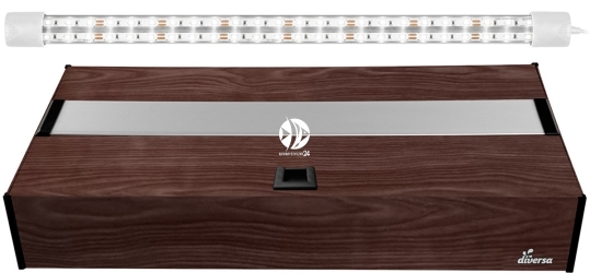 DIVERSA Pokrywa Platino LED 80x35cm (1x15W) (118021) - Aluminiowa obudowa z oświetleniem LED Wenge