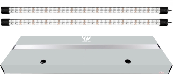 DIVERSA Pokrywa Platino LED 100x40cm (2x20W) (117112) - Aluminiowa obudowa z oświetleniem LED Popiel (Srebrny)