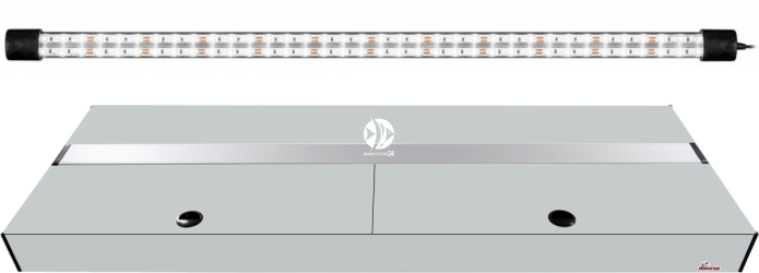 DIVERSA Pokrywa Platino LED 100x50cm (1x20W) (117140) - Aluminiowa obudowa z oświetleniem LED Popiel (Srebrny)