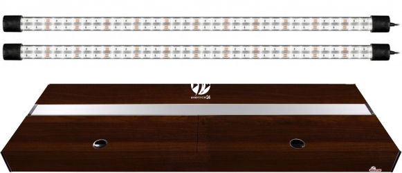 DIVERSA Pokrywa Platino LED 100x50cm (2x20W) (117147) - Aluminiowa obudowa z oświetleniem LED Orzech