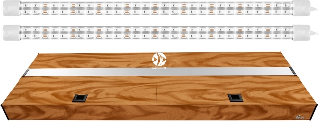 DIVERSA Pokrywa Platino LED 100x50cm (2x20W) (117147) - Aluminiowa obudowa z oświetleniem LED Wiśnia