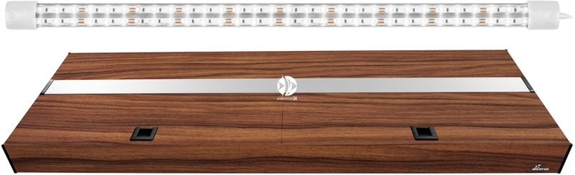 DIVERSA Pokrywa Platino LED 120x40cm (1x24W) (117156) - Aluminiowa obudowa z oświetleniem LED Orzech