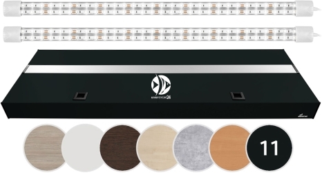 DIVERSA Pokrywa Platino LED 120x40cm (2x24W) (117164) - Aluminiowa obudowa z oświetleniem LED