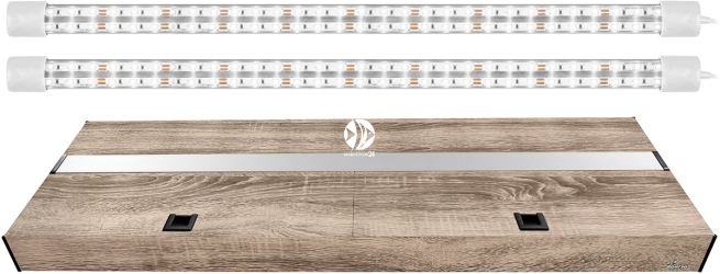 DIVERSA Pokrywa Platino LED 150x50cm (2x27W) (117216) - Aluminiowa obudowa z oświetleniem LED Dąb truflowy