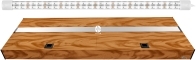 DIVERSA Pokrywa Platino LED 160x60cm (1x27W) (117242) - Aluminiowa obudowa z oświetleniem LED Wiśnia