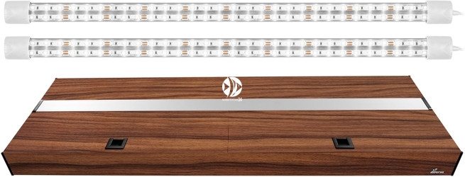 DIVERSA Pokrywa Platino LED 160x60cm (2x27W) (117249) - Aluminiowa obudowa z oświetleniem LED Orzech
