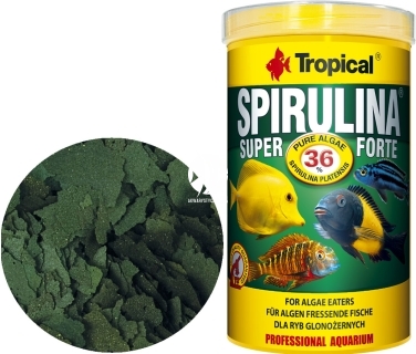 TROPICAL Spirulina Super Forte - Roślinny pokarm płatkowy z wysoką zawartością spiruliny (36%)