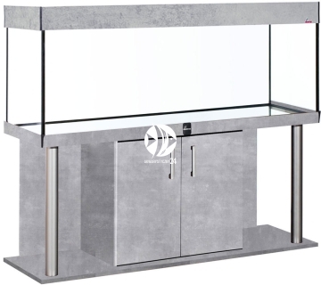 DIVERSA Zestaw Akwariowy Comfort 450l 2xLED Beton - Zawiera: akwarium, pokrywa, oświetlenie LED, szafka